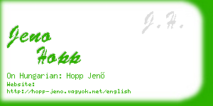 jeno hopp business card